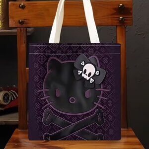 💲5⃣Sanrio Kuromi Style Y2K Goth Tote Bag, Large Capacity Shoulder Bag for Women